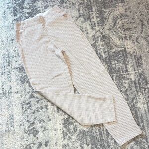 Max Studio Size Small pull on elastic waist pants. Tan and white print all over